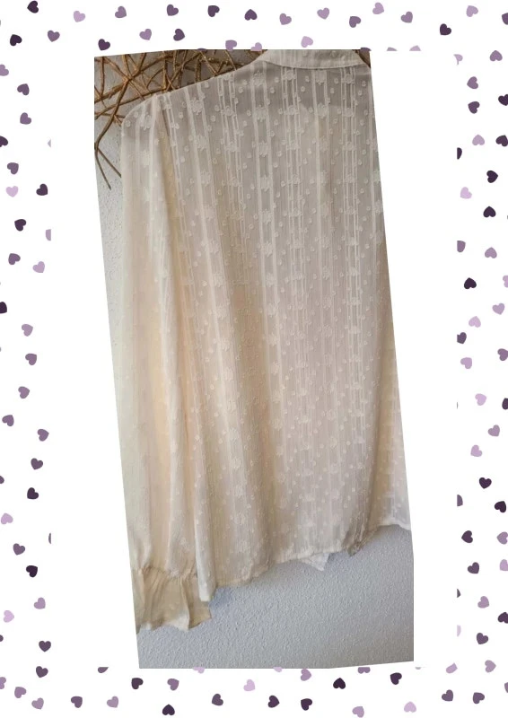 Blusa crema con volantes – Encaje elaborado – S – Golden Live – photo 6